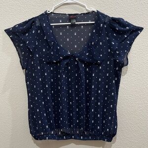 Torrid Plus Size Skull and Crossbones Sheer Blouse Size 2X